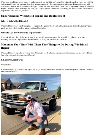 when your windshield needs repair or replacement