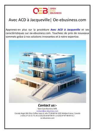 Avec ACD à Jacqueville| Oe-ebusiness.com