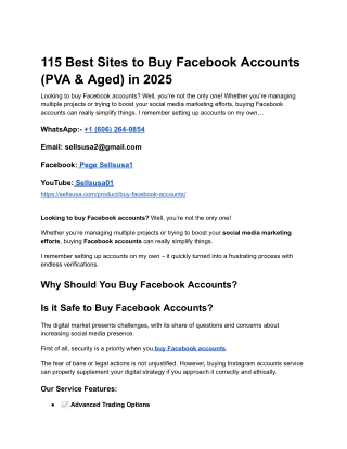 115 Best Sites to Buy Facebook Accounts (PVA & Aged) in 2025