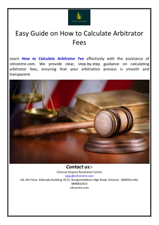 Easy Guide on How to Calculate Arbitrator Fees