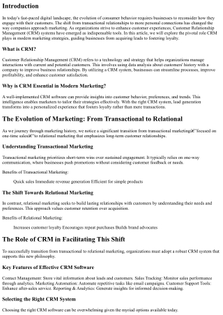 From Leads to Loyalty: The Essential Role of CRM in Modern Marketing Strategies