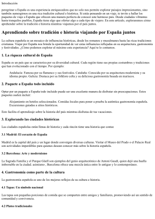 Aprendiendo sobre tradición e historia viajando por españa juntos