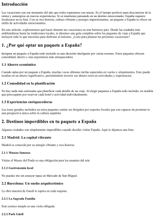 ¿Qué hacer en tus vacaciones? Paquete a España lleno de actividades