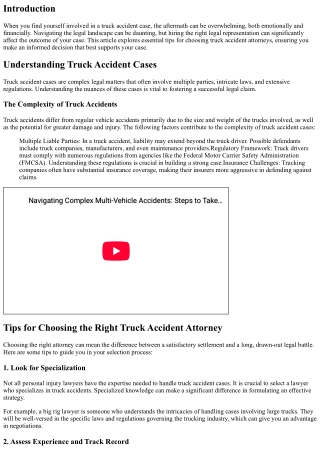Top Tips for Choosing Truck Accident Attorneys