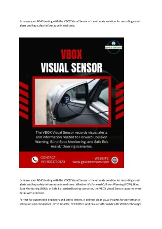 Enhance your ADAS testing with the VBOX Visual Sensor – the ultimate solution for recording visual alerts and key safety