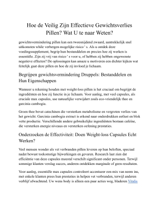 Hoe de vrij van Risico's Zijn Effectieve Gewichtsverlies Tabletten? Wat U Verpli