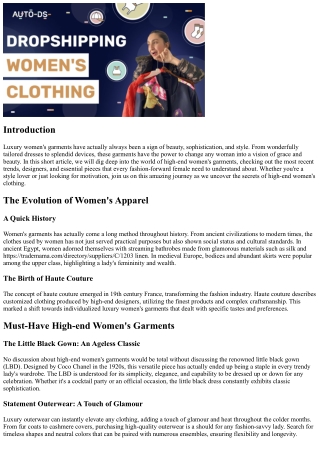 Exploring the World of Luxury Women's Garments