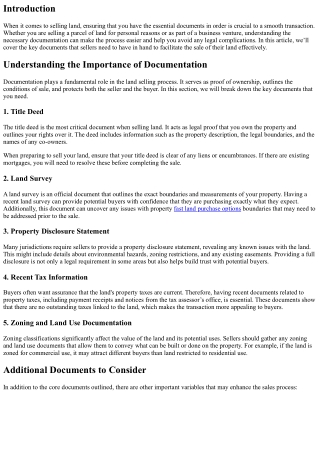 Essential Documents Needed to Sell Your Land