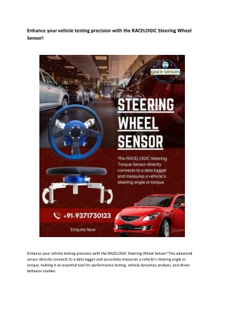 Enhance your vehicle testing precision with the RACELOGIC Steering Wheel Sensor