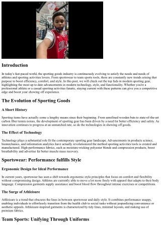 Top Trends in Modern Sporting Gear