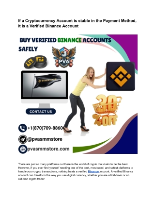 Why you need a verified binance accounts for fast payments