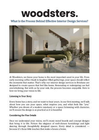 What Is the Process Behind Effective Interior Design Services?