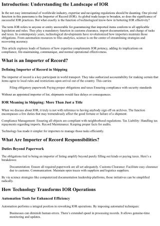 What is the Role of Technology in Enhancing IOR Efficiency?
