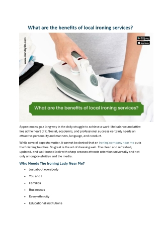 What are the benefits of local ironing services
