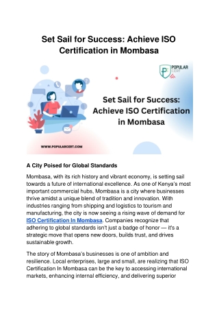set sail for success achieve iso certification