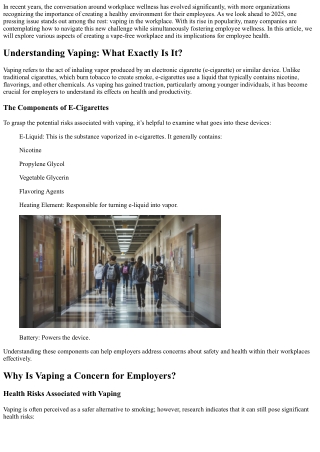 Creating a Vape-Free Workplace: The Future of Employee Wellness in 2025