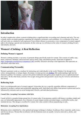 Women's Garments: A Reflection of Character and Design