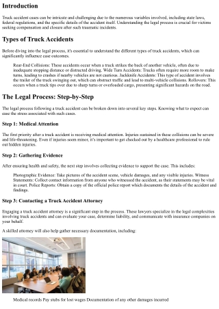 Understanding the Legal Process for Truck Accident Cases