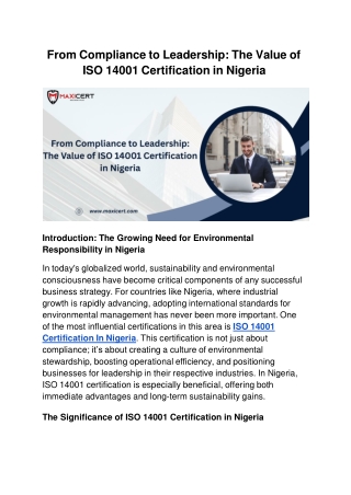 from compliance to leadership the value