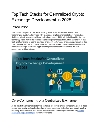 Top Tech Stacks for Centralized Crypto Exchange Development in 2025