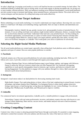 Selling Land: Leveraging Social Media for Promotion