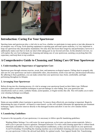 A Comprehensive Overview to Cleaning and Taking Care Of Your Sportswear