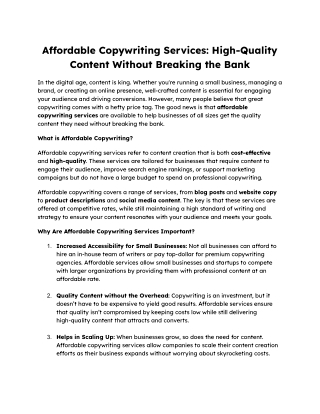 Affordable Copywriting Services_ High-Quality Content Without Breaking the Bank