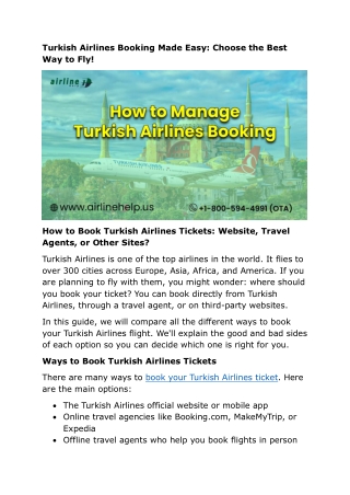 Turkish Airlines Booking Made Easy: Choose the Best Way to Fly!