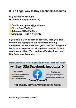 it is a legal way to buy facebook accounts