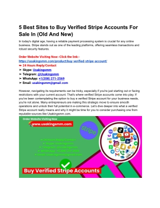 5 Best Sites to Buy Verified Stripe Accounts For Sale In (Old And New)