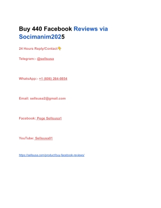 Buy 440 Facebook Reviews via Socimanim2025