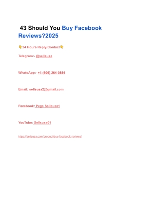 43 Should You Buy Facebook Reviews