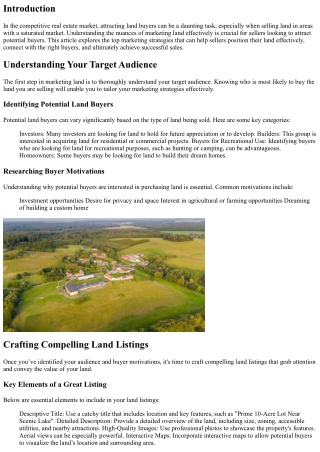 Top Marketing Strategies to Attract Land Buyers