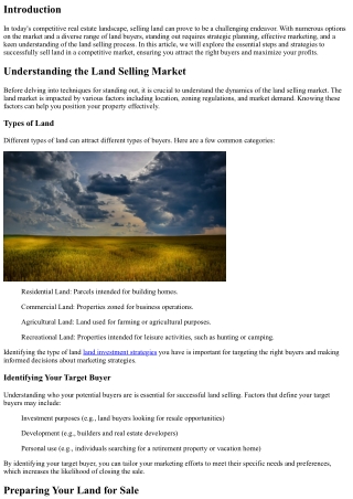 How to Stand Out in a Competitive Land Selling Market