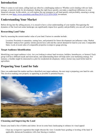 Top Strategies to Sell Land Quickly and Profitably