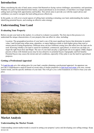Sell Land with Confidence: Expert Advice You Need