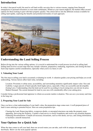 We Buy Land: Understanding Your Options for a Quick Sale