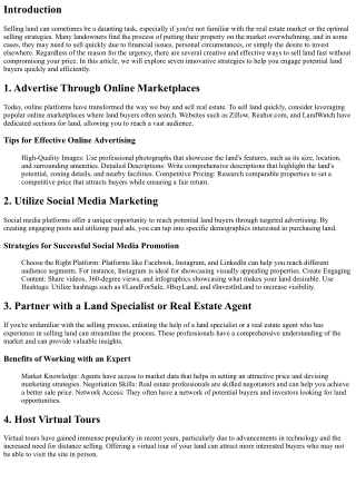 7 Creative Ways to Sell Land Fast