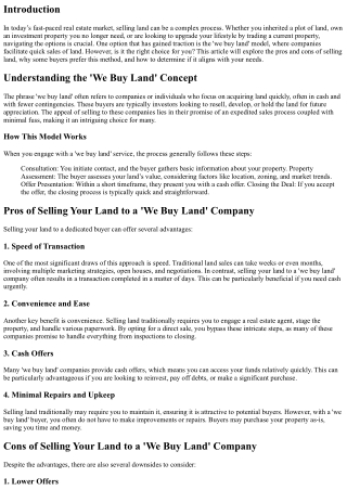 We Buy Land: Is It the Right Choice for You?