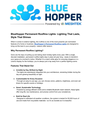 BlueHopper Permanent Roofline Lights_ Lighting That Lasts, Style That Shines
