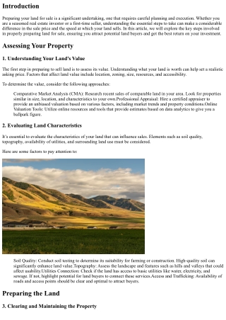 Preparing Your Land for Sale: Essential Steps to Take