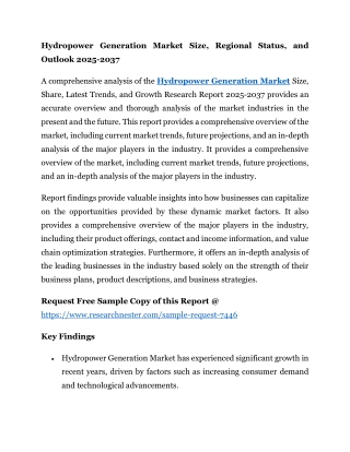 Hydropower Generation Market