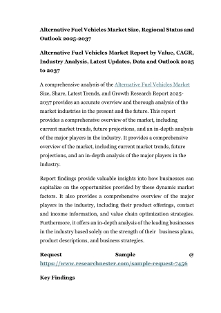 Alternative Fuel Vehicles Market