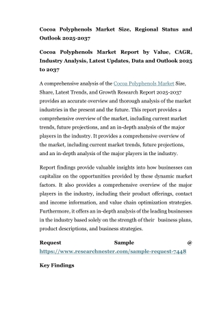 Cocoa Polyphenols Market Size