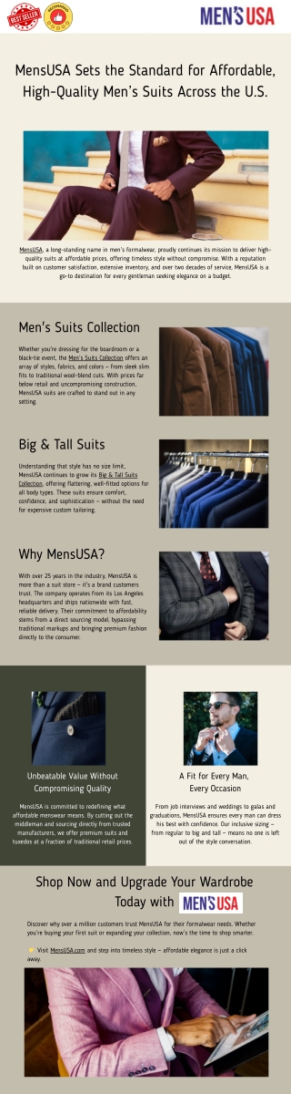 Shop Men's Clothing -  Mens Suits & Tuxedos - Men Sport Coats - MensUSA