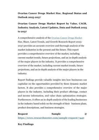 Ovarian Cancer Drugs Market
