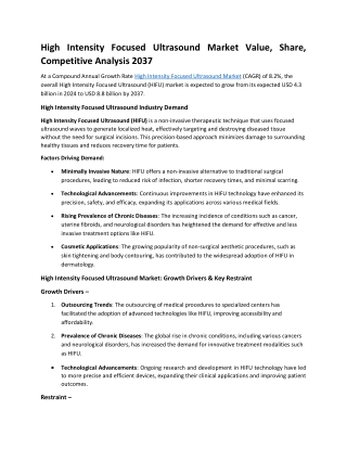 High Intensity Focused Ultrasound Market