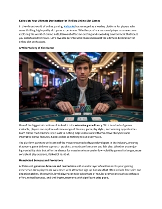 What Makes Website Kaikoslot Stand Out from Other Gaming Sites?