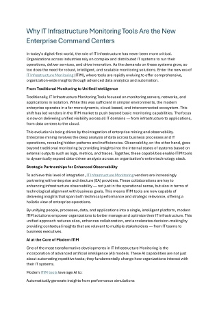 IT Infrastructure Monitoring Tools