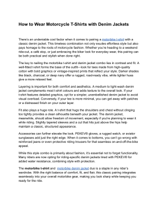 How to Wear Motorcycle T-Shirts with Denim Jackets